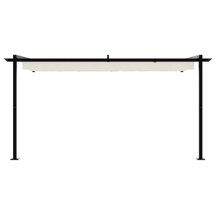Wandgemonteerde Pergola Crème 3 x 4 m Staal