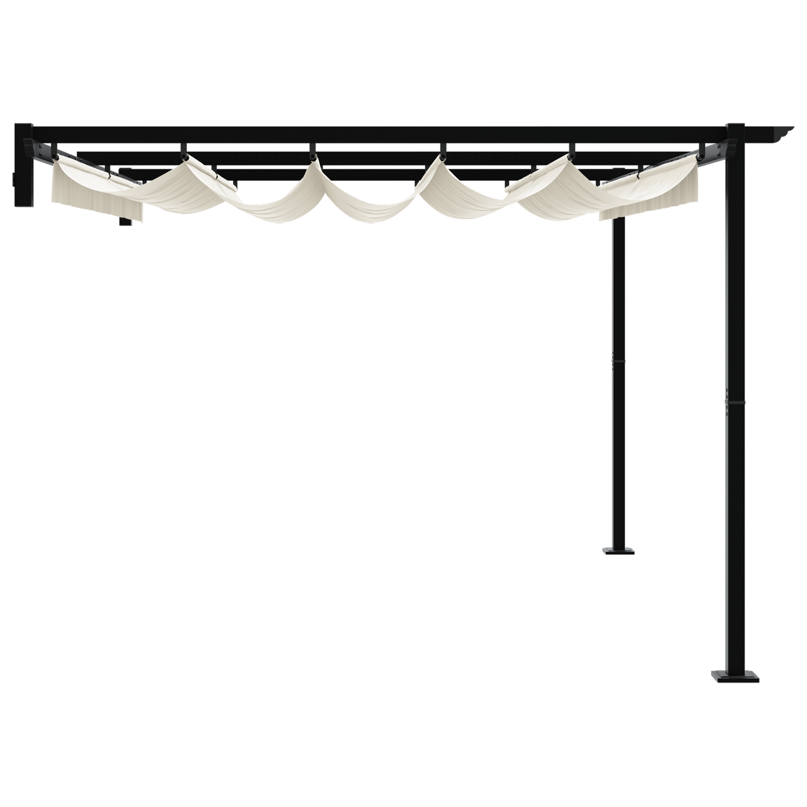 Wandgemonteerde Pergola Crème 3 x 4 m Staal