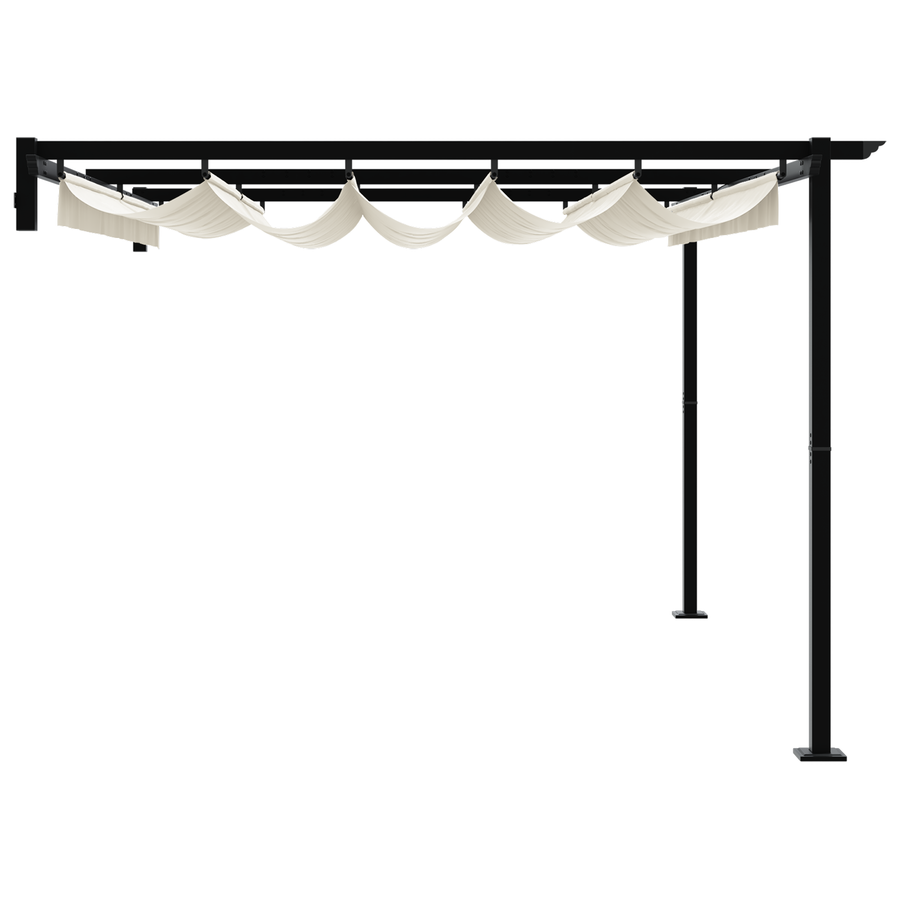 Wandgemonteerde Pergola Crème 3 x 4 m Staal
