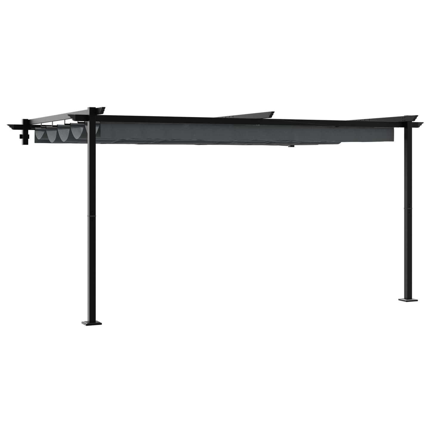 Wandgemonteerde Pergola Antraciet 3 x 4 m Staal