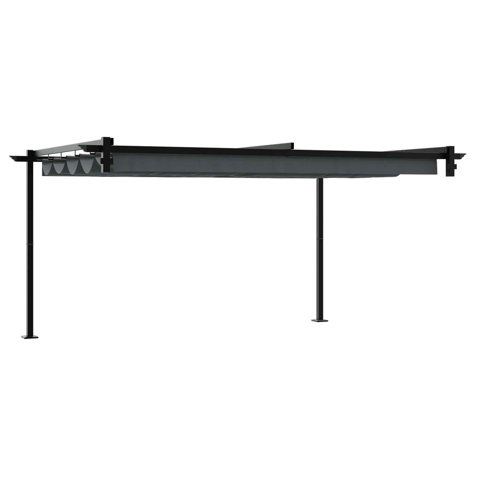 Wandgemonteerde Pergola Antraciet 3 x 4 m Staal