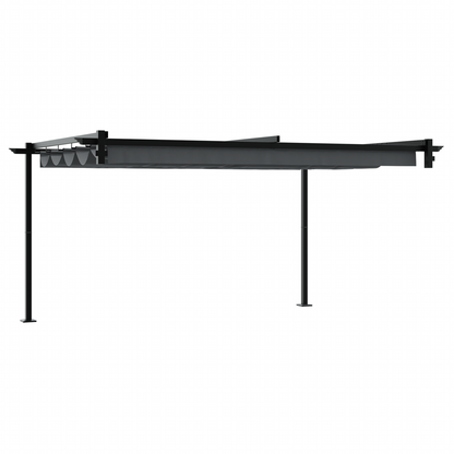 Wandgemonteerde Pergola Antraciet 3 x 4 m Staal