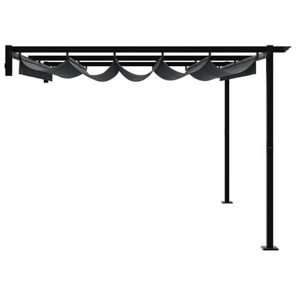 Wandgemonteerde Pergola Antraciet 3 x 4 m Staal