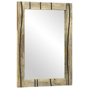 Badkamerspiegel massief mango hout 70x50 cm bruin