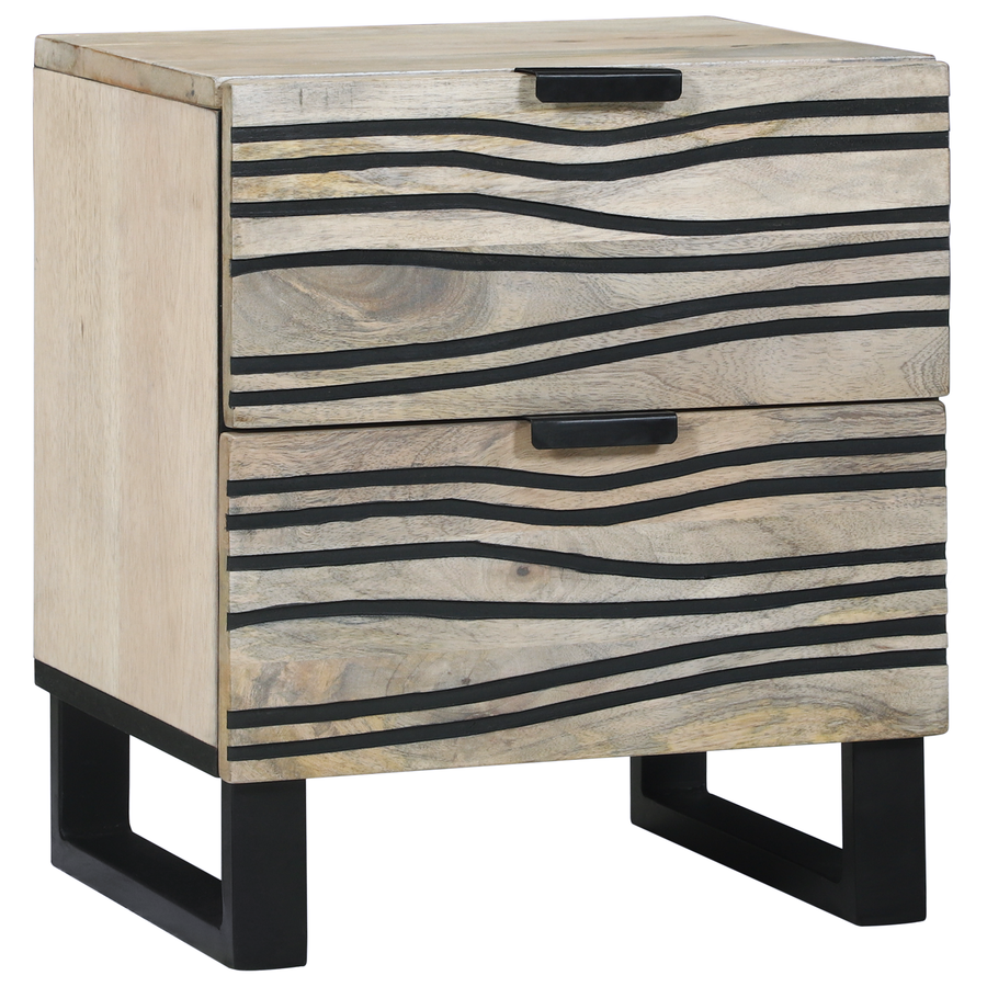 Nachtkastjes met lade Wit en zwart 40 x 33.5 x 46 cm