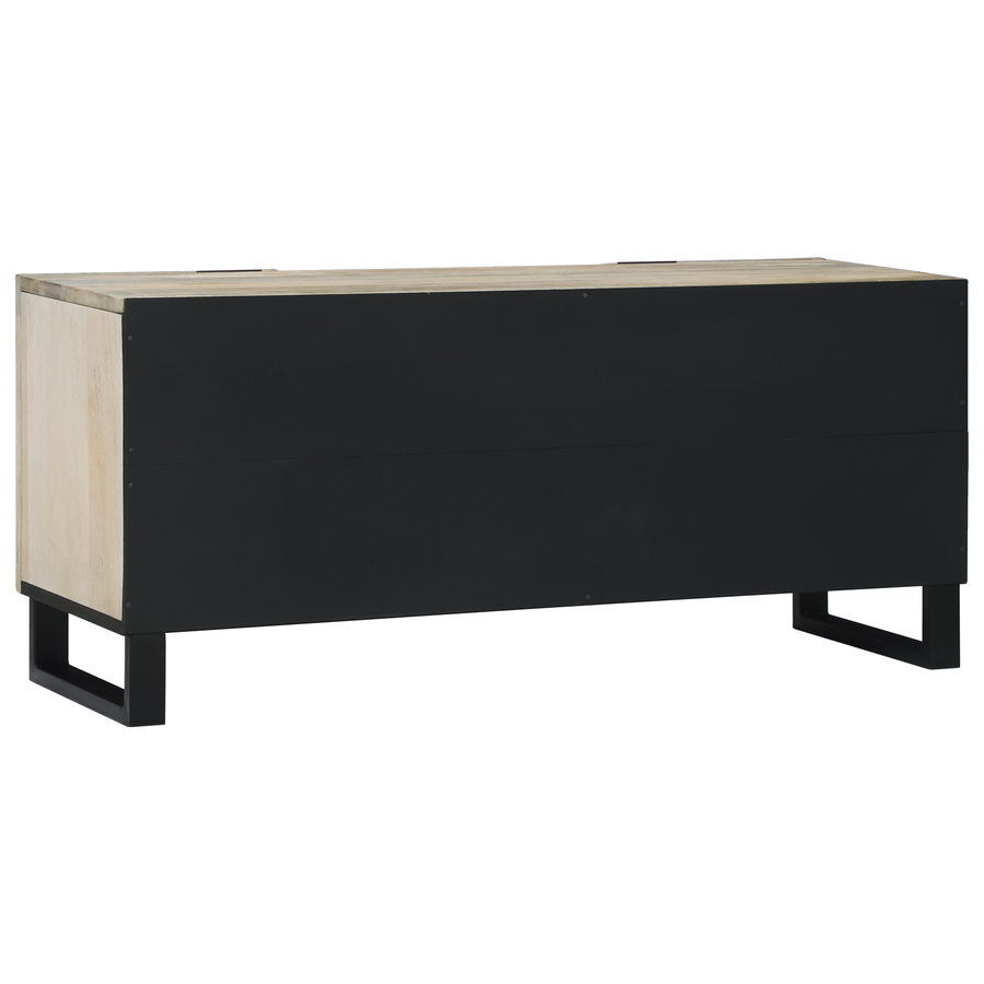 Entertainment Centra & TV Stands met plank met opslag met de deur Wit en zwart