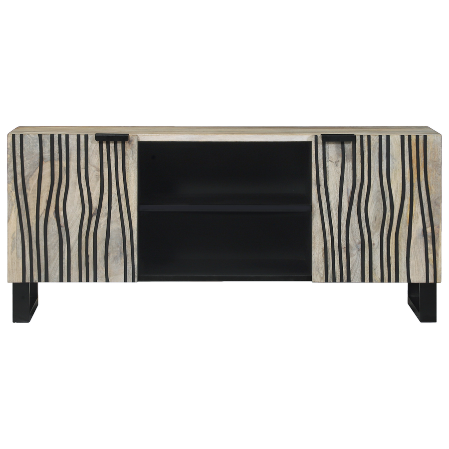 Entertainment Centra & TV Stands met plank met opslag met de deur Wit en zwart