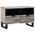 Tv-meubel 70x33x46 cm wit zwart bewerkt hout