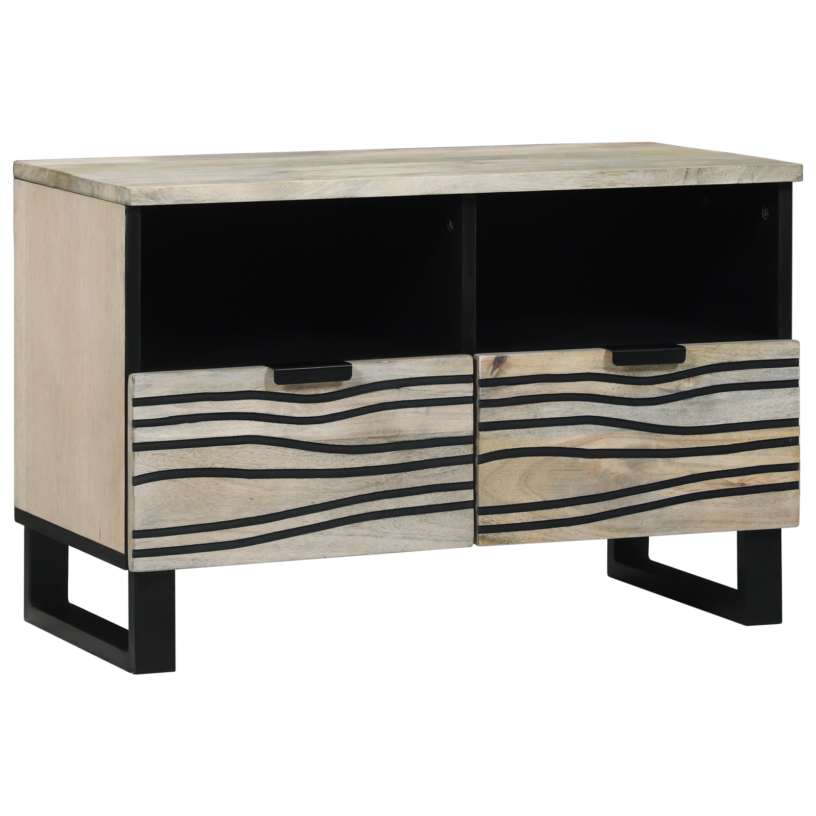 Entertainment Centra & TV Stands Wit en zwart 70 x 33.5 x 46 cm