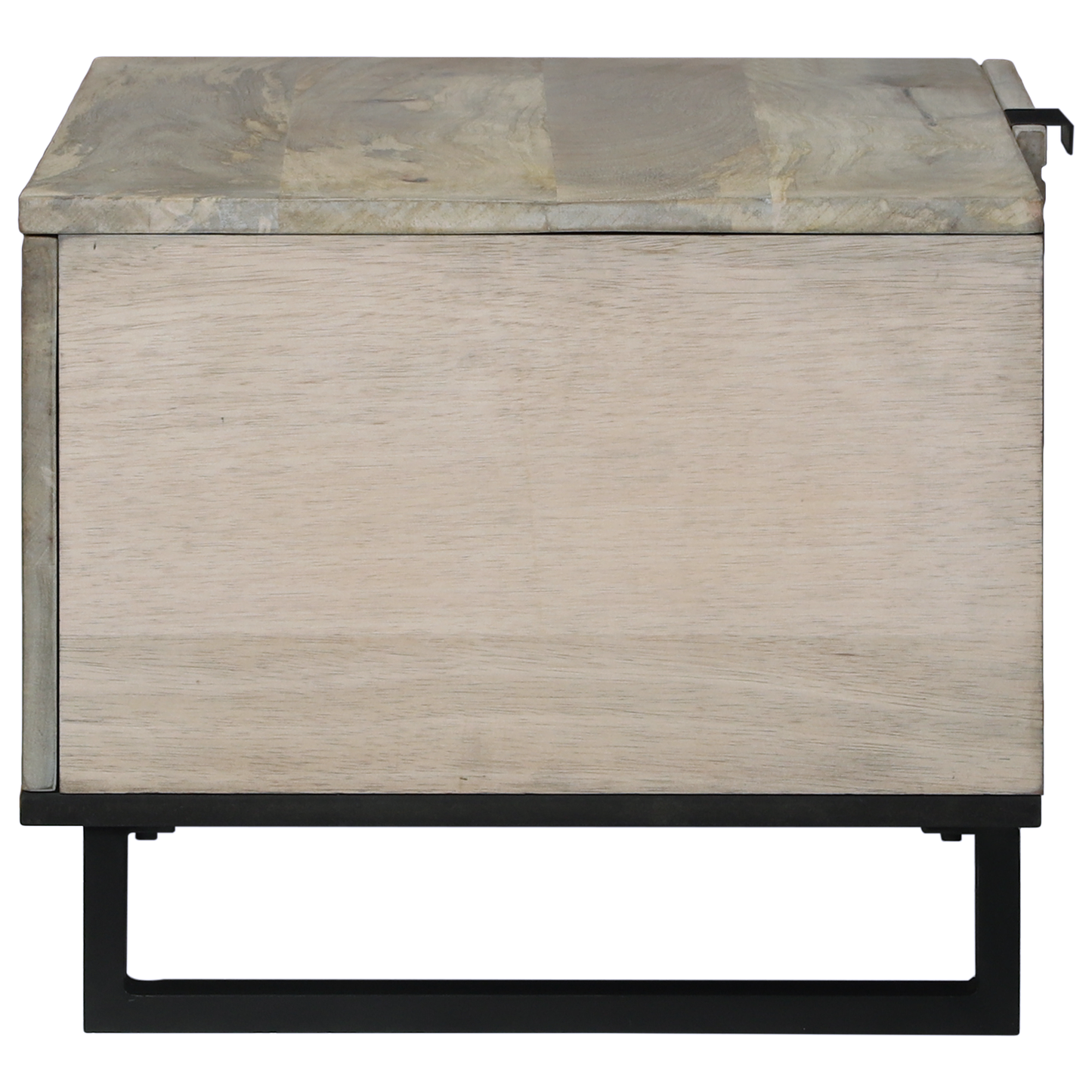 Salontafels Wit, Zwart 80 x 50 x 40 cm Massief mango hout