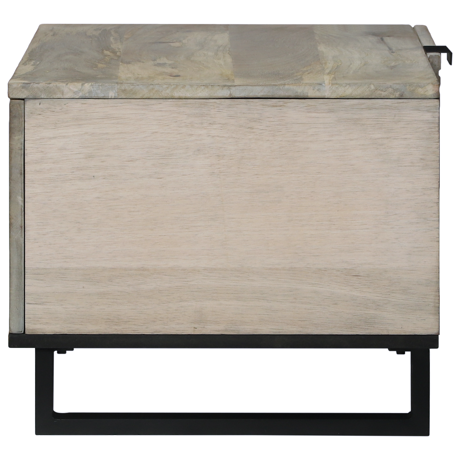 Salontafels Wit, Zwart 80 x 50 x 40 cm Massief mango hout