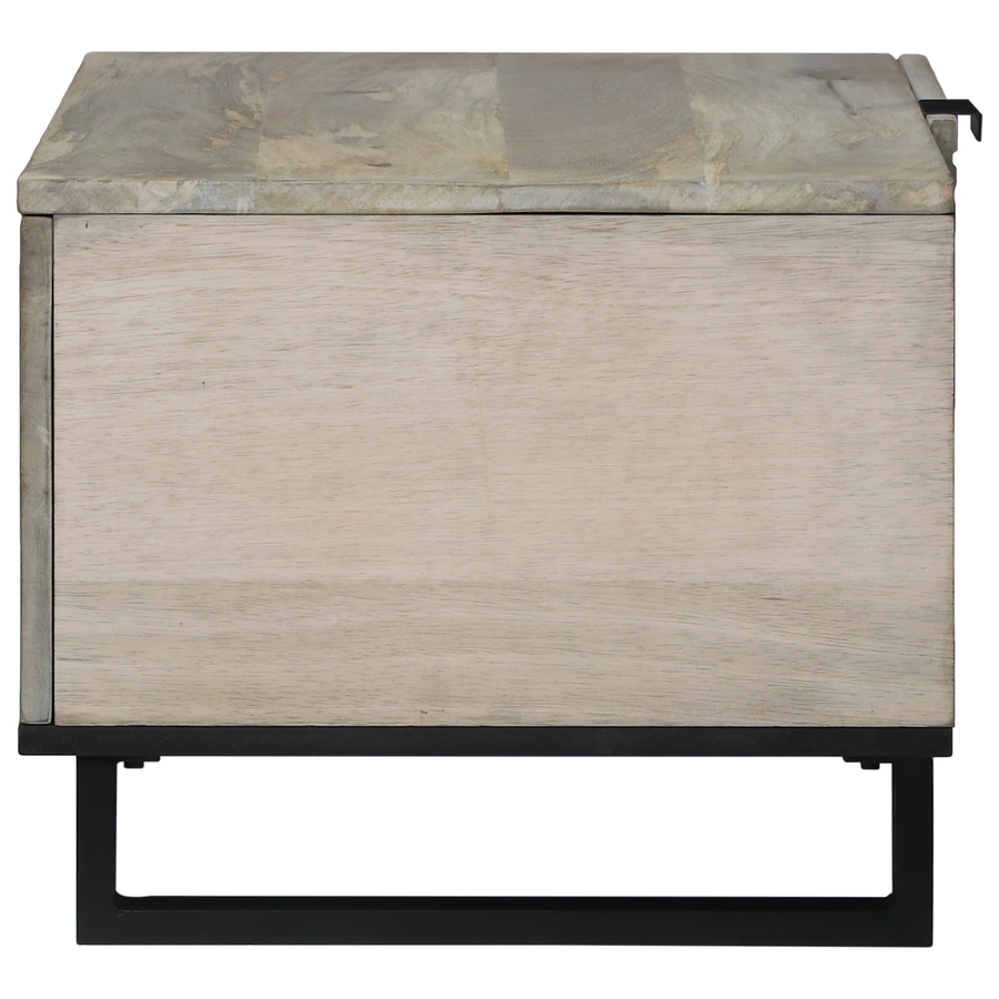 Salontafels Wit, Zwart 80 x 50 x 40 cm Massief mango hout
