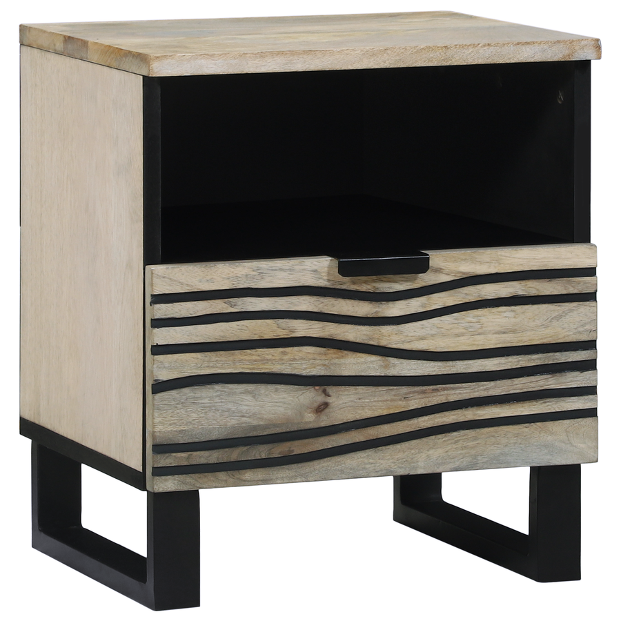 Nachtkastjes met lade Wit en zwart 40 x 33 x 46 cm