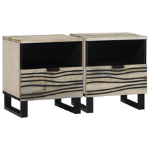 Nachtkastjes met lade 2 pcs Wit en zwart 40 x 33 x 46 cm
