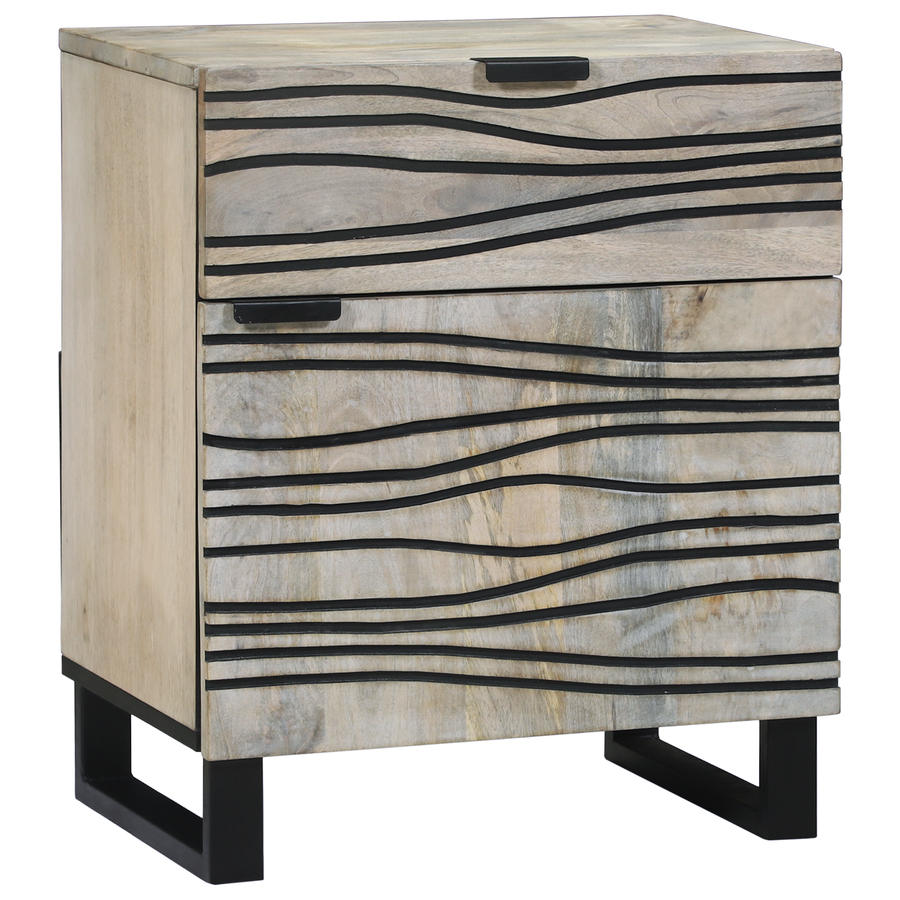 Nachtkastjes met lade Wit en zwart 50 x 33 x 60 cm