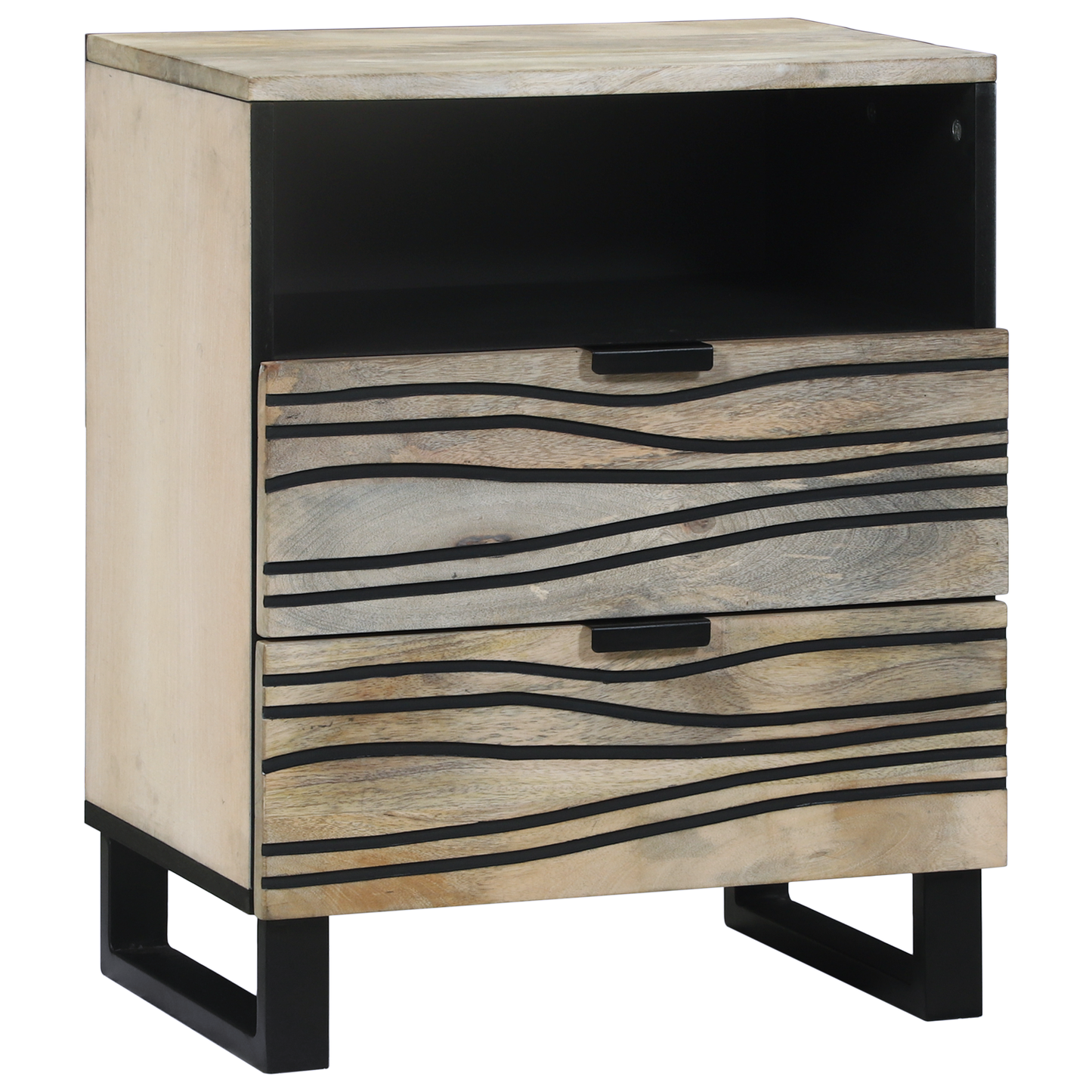 Nachtkastjes met lade Wit en zwart 50 x 33 x 60 cm