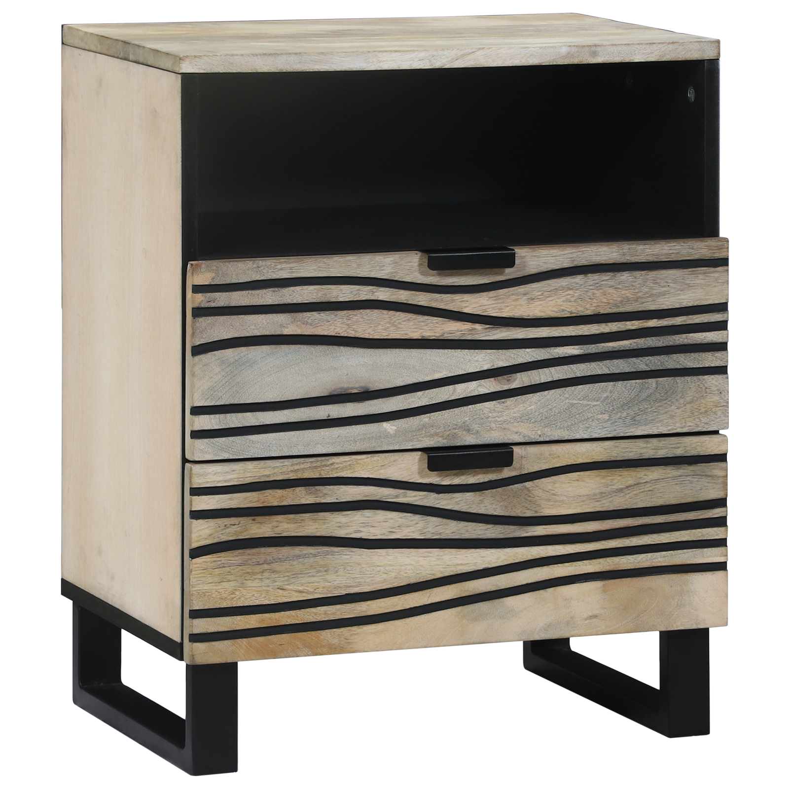 Nachtkastjes met lade Wit en zwart 50 x 33 x 60 cm