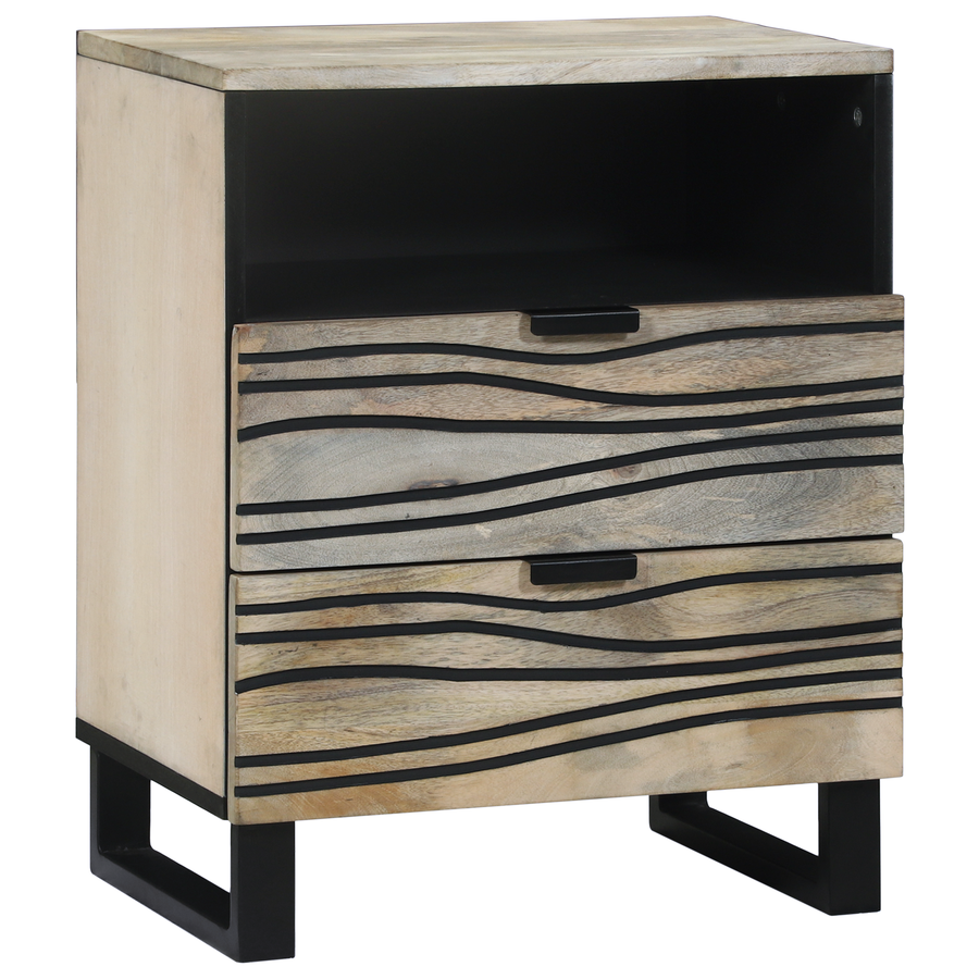 Nachtkastjes met lade Wit en zwart 50 x 33 x 60 cm