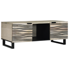 Coffee Table Beige and black 100 x 54 x 40 cm Solid acacia wood