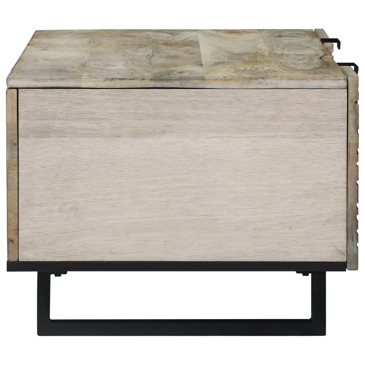 Salontafels met plank met opslag met de deur Wit, Zwart 100 x 50 x 40 cm