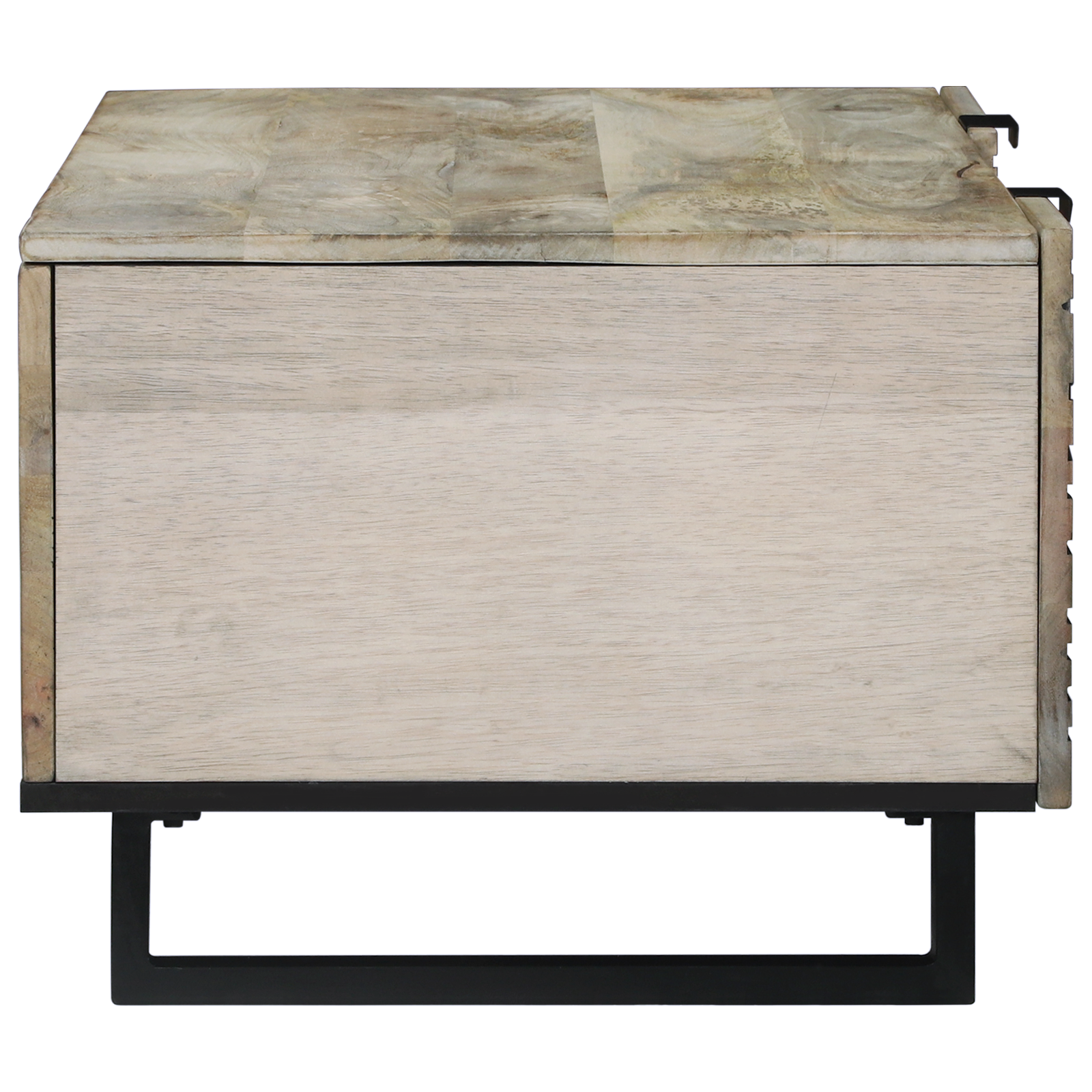 Salontafels met plank met opslag met de deur Wit, Zwart 100 x 50 x 40 cm