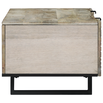 Salontafels met plank met opslag met de deur Wit, Zwart 100 x 50 x 40 cm