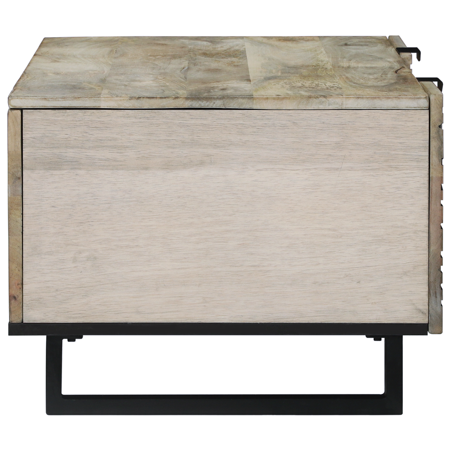 Salontafels met plank met opslag met de deur Wit, Zwart 100 x 50 x 40 cm