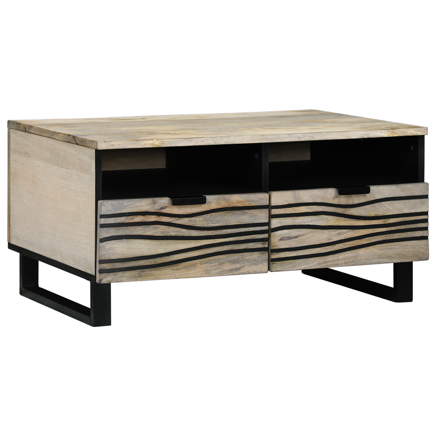 Salontafels met lade met opslag Wit, Zwart 80 x 50 x 40 cm