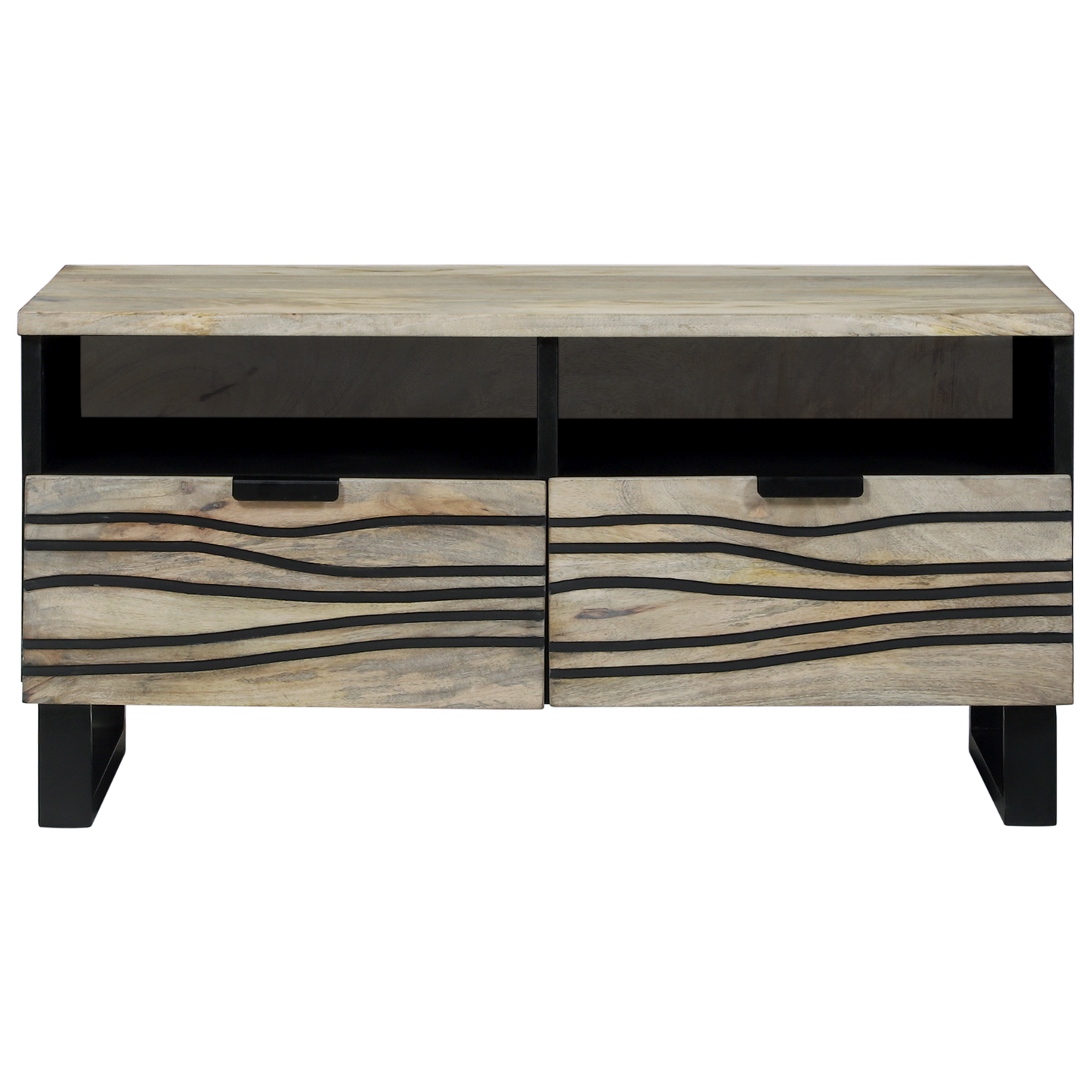 Salontafels met lade met opslag Wit, Zwart 80 x 50 x 40 cm