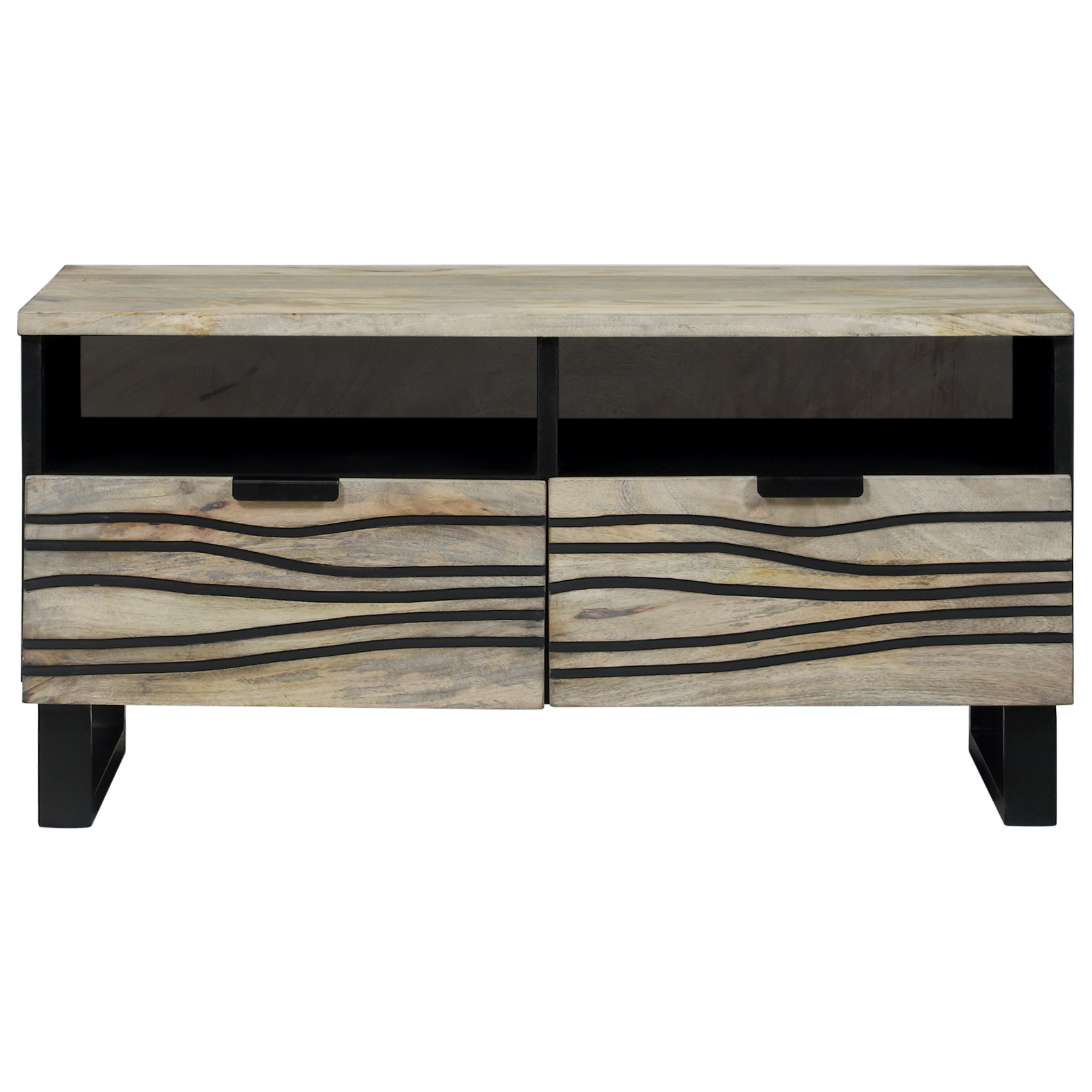 Salontafels met lade met opslag Wit, Zwart 80 x 50 x 40 cm