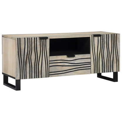 Media-opslagkasten en rekken Wit en zwart 105 x 33.5 x 46 cm