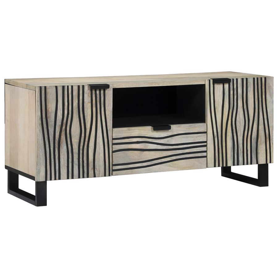 Media-opslagkasten en rekken Wit en zwart 105 x 33.5 x 46 cm