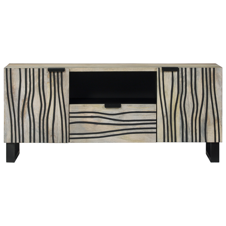 Media-opslagkasten en rekken Wit en zwart 105 x 33.5 x 46 cm
