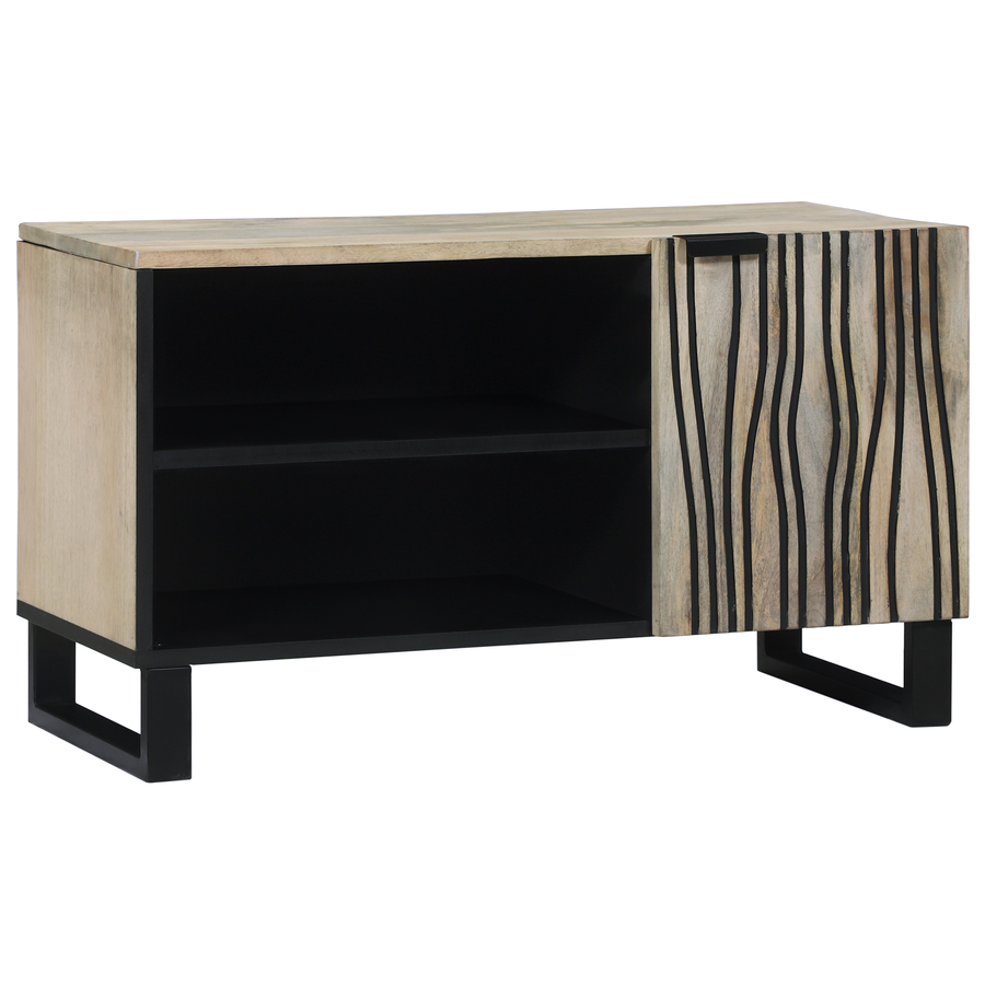 Media-opslagkasten en rekken Wit en zwart 80 x 31.5 x 46 cm
