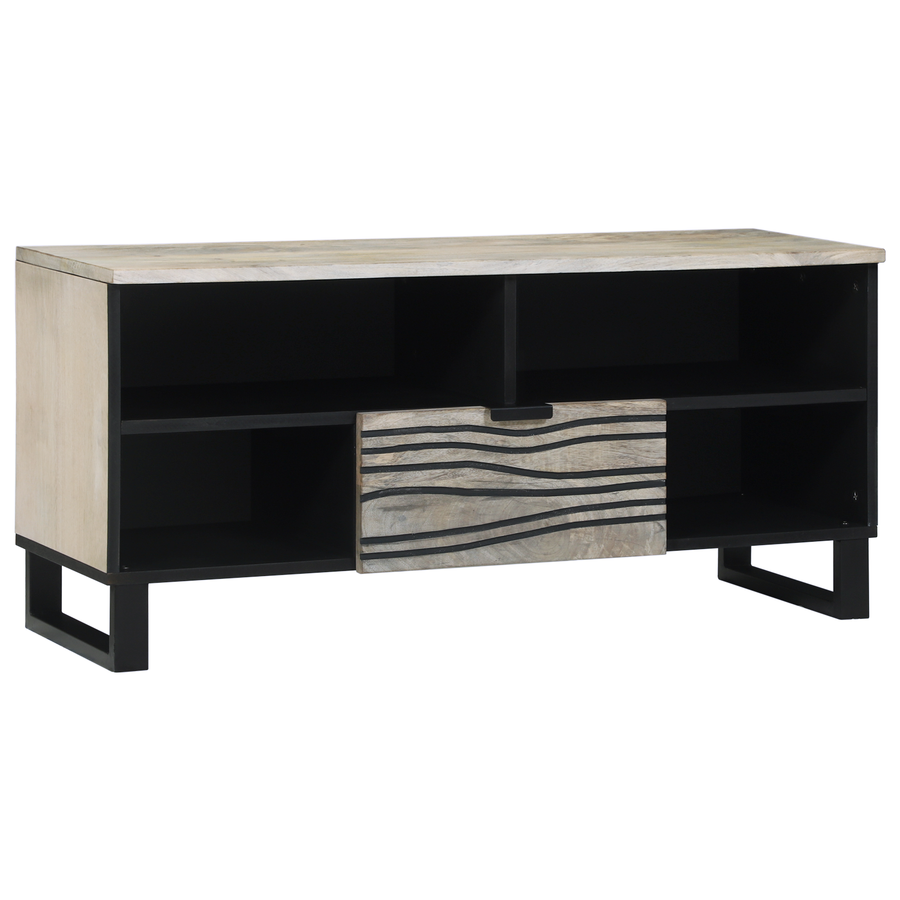Media-opslagkasten en rekken Wit en zwart 100 x 33.5 x 46 cm
