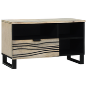 Tv-meubel 80x33x46 cm mangohout wit zwart