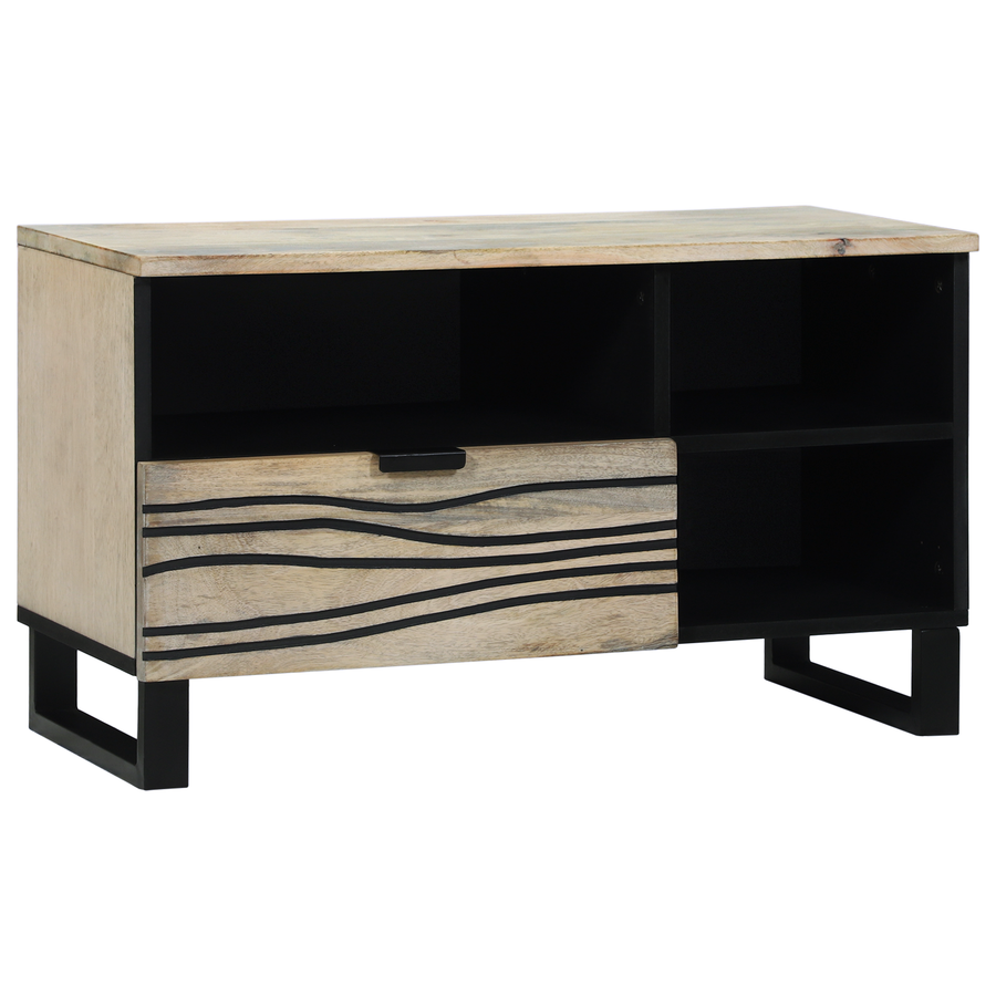 Media-opslagkasten en rekken Wit en zwart 80 x 33.5 x 46 cm