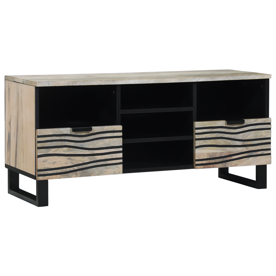 Media-opslagkasten en rekken Wit en zwart 100 x 33.5 x 46 cm