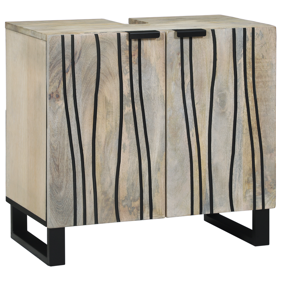 Wastafelkast met plank met opslag met de deur Bruin, Zwart 62 x 33 x 58 cm