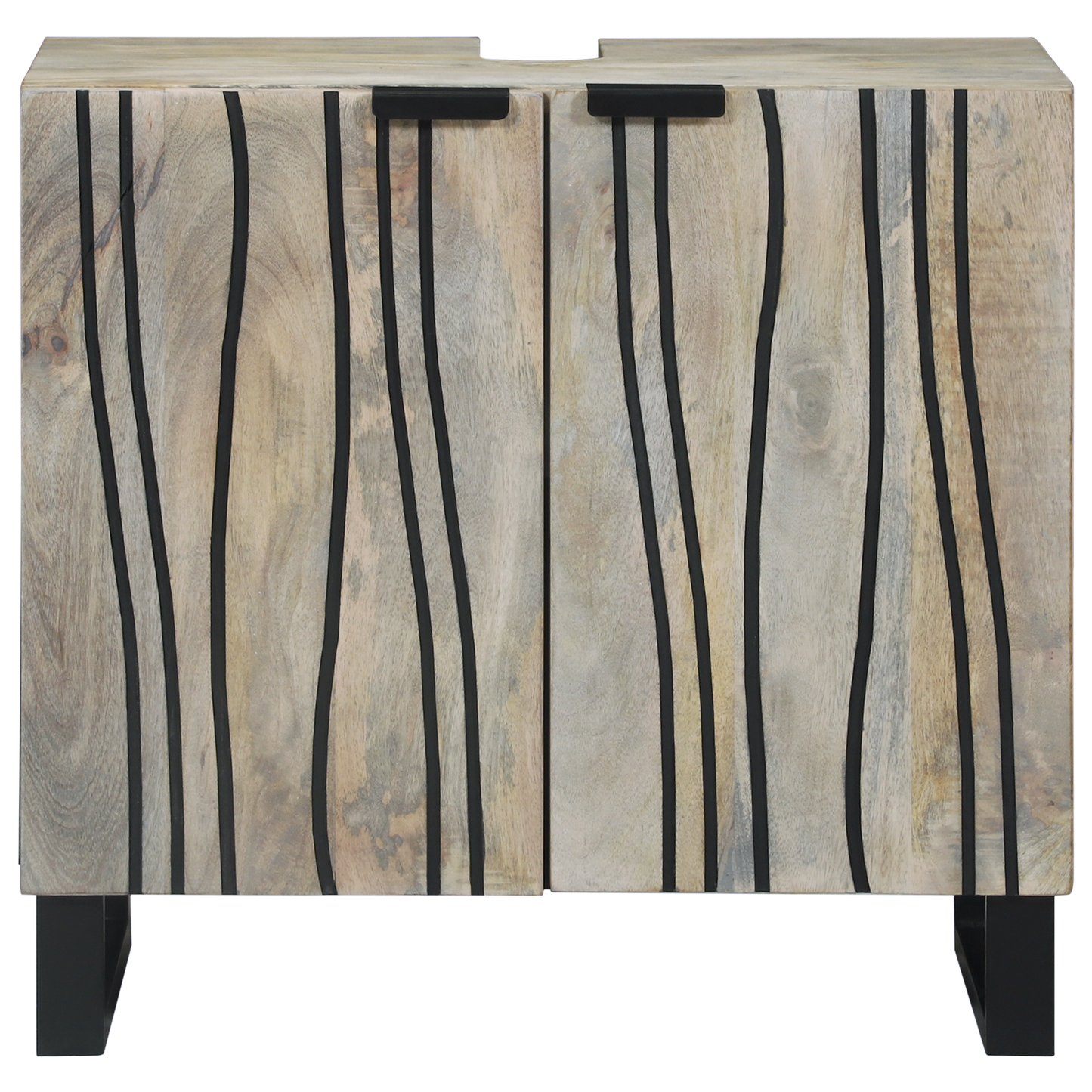 Wastafelkast met plank met opslag met de deur Bruin, Zwart 62 x 33 x 58 cm