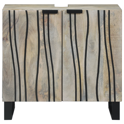 Wastafelkast met plank met opslag met de deur Bruin, Zwart 62 x 33 x 58 cm