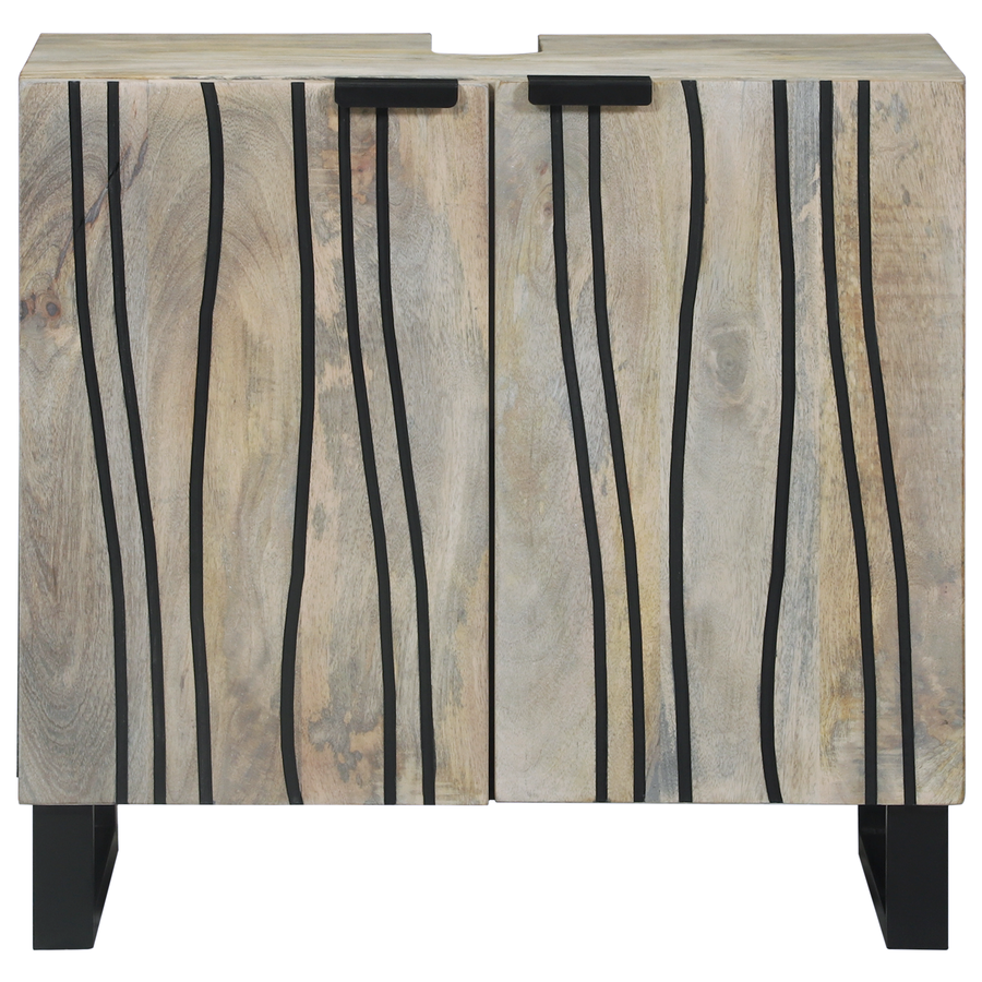 Wastafelkast met plank met opslag met de deur Bruin, Zwart 62 x 33 x 58 cm