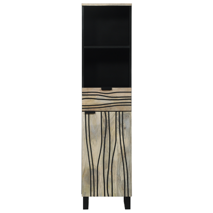 Badkamer Kast met lade met plank met opslag met de deur Bruin, Zwart 38 x 33.5 x 160 cm