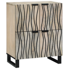 Cd- & dvd-kast 60x33.5x75 cm mangohout wit zwart