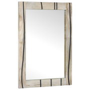 Wandspiegel 70x50 cm massief mangohout glas bruin zilver