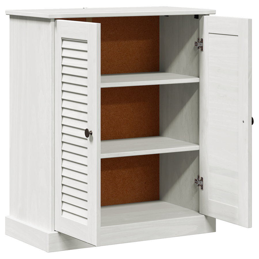 Badkamer Kast met opslag Wit 68 x 34 x 80 cm Massief grenenhout