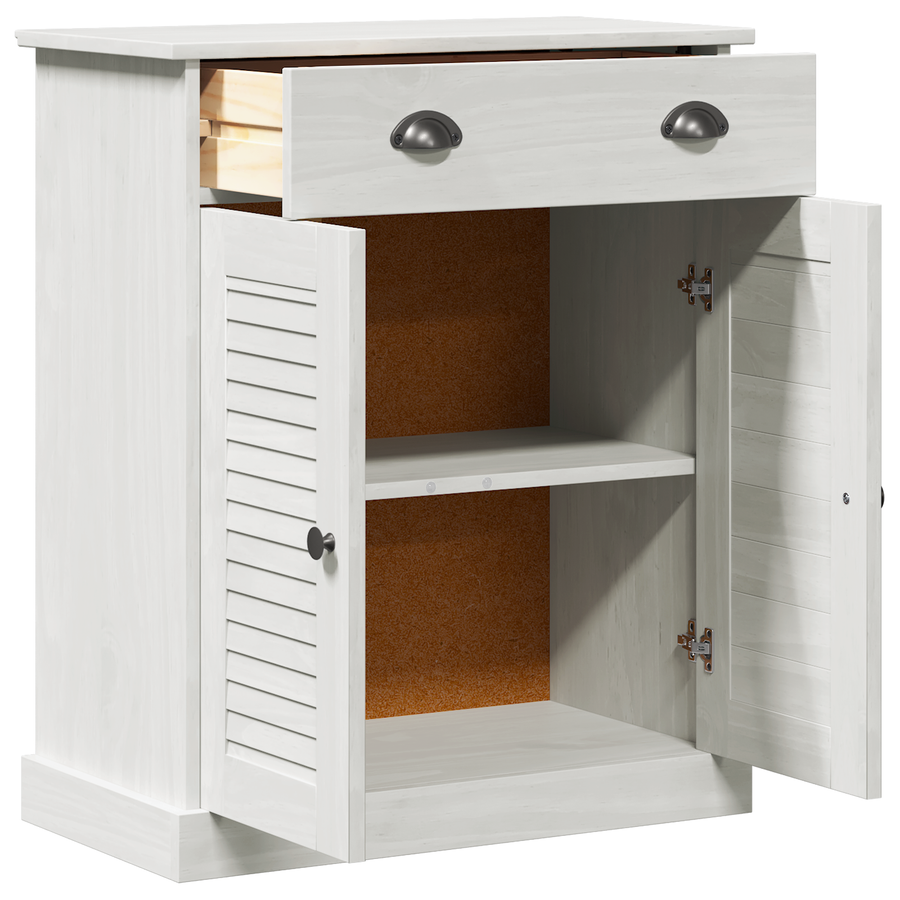 Badkamer Kast met opslag Wit 68 x 34 x 80 cm Massief grenenhout