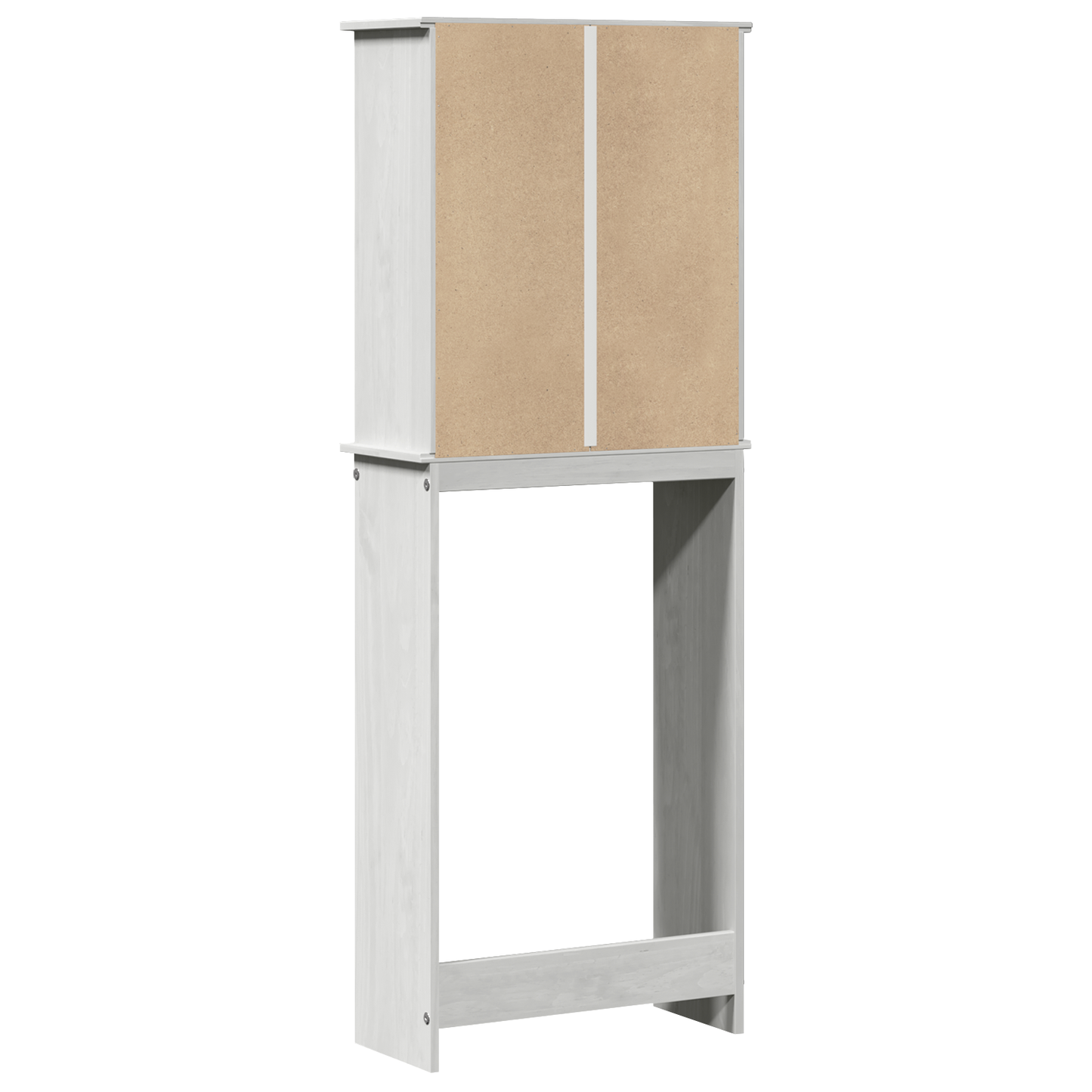 Toiletkast met plank met opslag met de deur Wit 60 x 27 x 161 cm Massief grenenhout