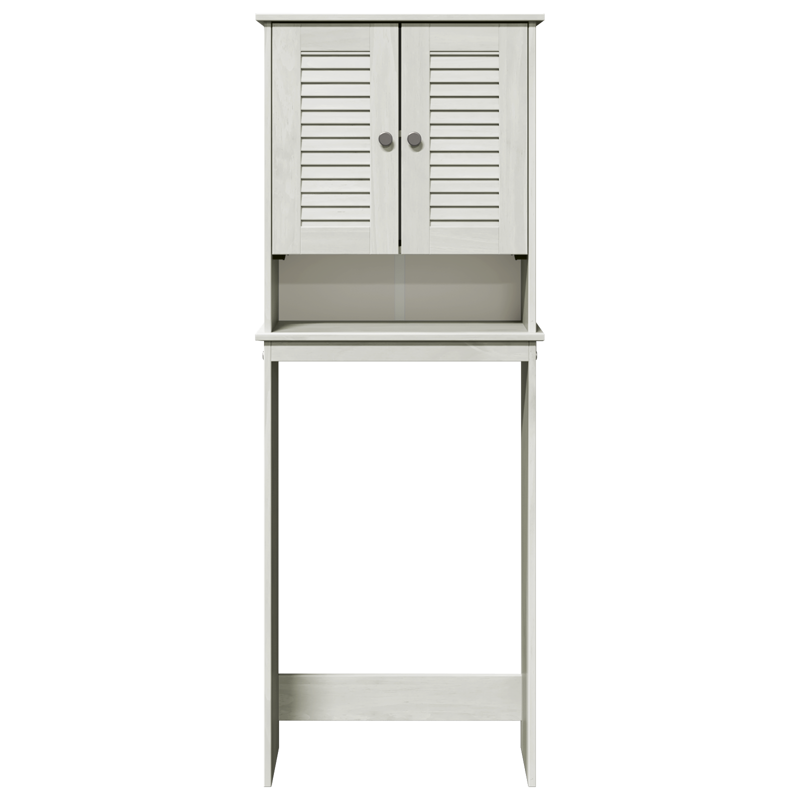 Toiletkast met plank met opslag met de deur Wit 60 x 27 x 161 cm Massief grenenhout
