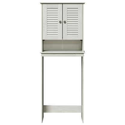 Toiletkast met plank met opslag met de deur Wit 60 x 27 x 161 cm Massief grenenhout